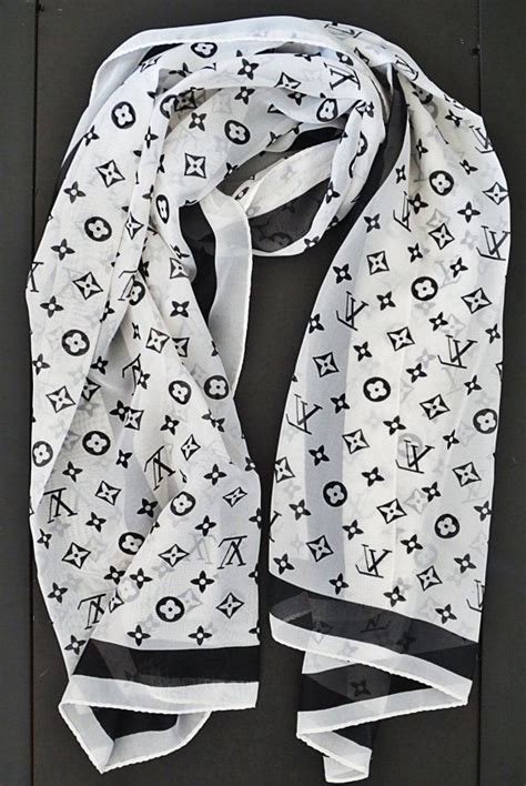 louis vuitton scarf black and white|Louis Vuitton bandana scarf.